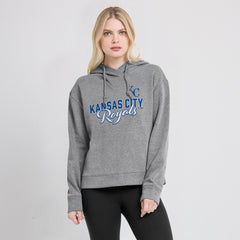 Kansas City Royals Fanatics Women's Script Favorite Lightweight Pullover Hoodie - Heather Gray Hoodies