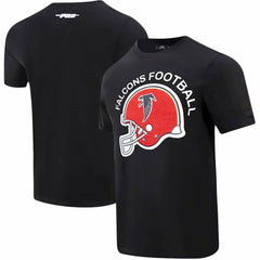 Atlanta Falcons Pro Standard Red Helmet Wordmark T-Shirt Black