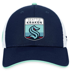 NHL Seattle Kraken Fanatics 2023 NHL Draft On Stage Trucker Adjustable Hat - Deep Sea Blue
