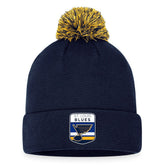NHL St. Louis Blues Fanatics 2023 NHL Draft Cuffed Knit Hat with Pom - Navy