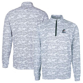 Miami Marlins Cutter & Buck Big & Tall Traverse Camo Print Stretch Quarter-Zip Pullover Top - Charcoal Pullover