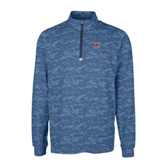 Chicago Cubs Cutter & Buck Big & Tall Traverse Camo Print Stretch Quarter-Zip Pullover Top - Navy Pullover