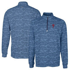 Philadelphia Phillies Cutter & Buck Traverse Camo Print Stretch Quarter-Zip Pullover Top - Navy Pullover