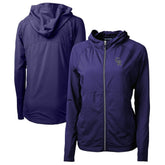 Colorado Rockies Cutter & Buck Women's Adapt Eco Knit Hybrid Recycled Full-Zip Hoodie - Purple Hoodies