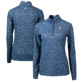 Houston Astros Cutter & Buck Women's Traverse Camo Print Stretch Quarter-Zip Pullover Top - Navy Pullover