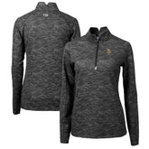Minnesota Vikings Cutter & Buck Women's Traverse Camo Print Stretch Quarter-Zip Pullover Top Black