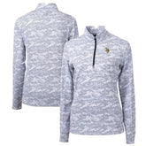 Minnesota Vikings Cutter & Buck Women's Traverse Camo Print Stretch Quarter-Zip Pullover Top Charcoal