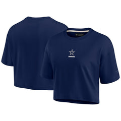 Dallas Cowboys Women's Elements Super Soft Boxy Cropped T-Shirt Navy