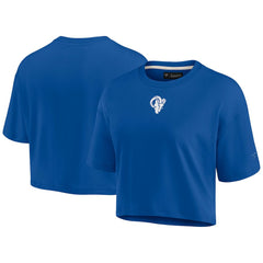 Los Angeles Rams Women's Elements Super Soft Boxy Cropped T-Shirt Royal
