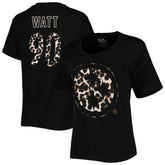 T.J. Watt Pittsburgh Steelers Majestic Threads Women's Leopard Player Name & Number T-Shirt Black