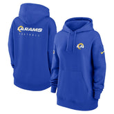 Los Angeles Rams Women's 2023 Sideline Club Fleece Pullover Hoodie Royal