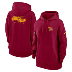Washington Commanders Women's 2023 Sideline Club Fleece Pullover Hoodie Burgundy