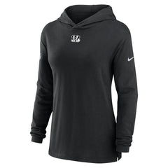 Cincinnati Bengals Women's Sideline Performance Long Sleeve Hoodie T-Shirt Black