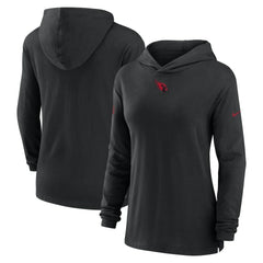 Arizona Cardinals Women's Sideline Performance Long Sleeve Hoodie T-Shirt Black