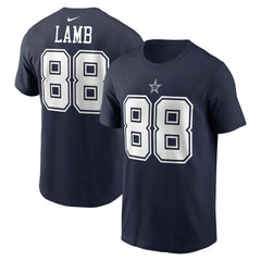 CeeDee Lamb Dallas Cowboys Player Name & Number T-Shirt Navy