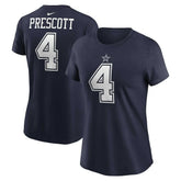 Dak Prescott Dallas Cowboys Women's Player Name & Number T-Shirt Navy