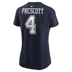 Dak Prescott Dallas Cowboys Women's Player Name & Number T-Shirt Navy