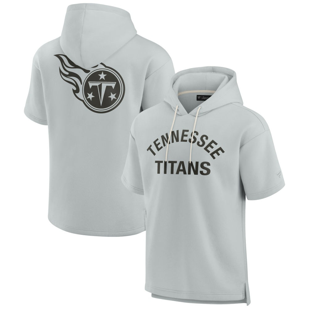 Tennessee Titans Unisex Elements Super Soft Fleece Short Sleeve Pullover Hoodie Gray