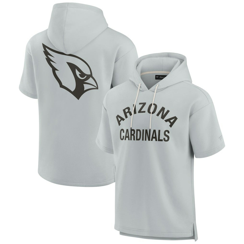 Arizona Cardinals Unisex Elements Super Soft Fleece Short Sleeve Pullover Hoodie Gray