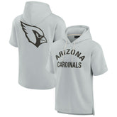 Arizona Cardinals Unisex Elements Super Soft Fleece Short Sleeve Pullover Hoodie Gray