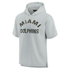 Miami Dolphins Unisex Elements Super Soft Fleece Short Sleeve Pullover Hoodie Gray