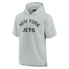 New York Jets Unisex Elements Super Soft Fleece Short Sleeve Pullover Hoodie Gray