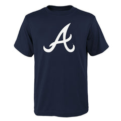 Atlanta Braves Youth Logo Primary Team T-Shirt - Navy T-shirts