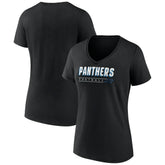 Carolina Panthers Women's Primary Play V-Neck T-Shirt Black