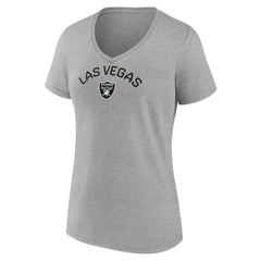 Las Vegas Raiders Women's Team Arc V-Neck T-Shirt Heather Gray