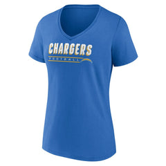 Los Angeles Chargers Women's Primary Play V-Neck T-Shirt Powder Blue