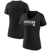 Pittsburgh Steelers Women's Primary Play V-Neck T-Shirt Black