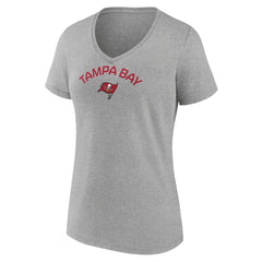 Tampa Bay Buccaneers Women's Team Arc V-Neck T-Shirt Heather Gray