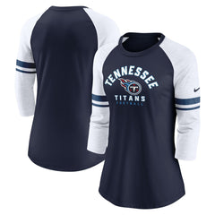 Tennessee Titans Women's Fashion 3/4-Sleeve Lightweight Raglan Fashion T-Shirt Navy