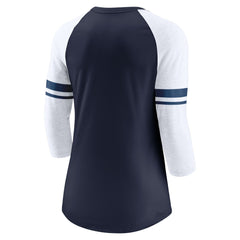 Tennessee Titans Women's Fashion 3/4-Sleeve Lightweight Raglan Fashion T-Shirt Navy