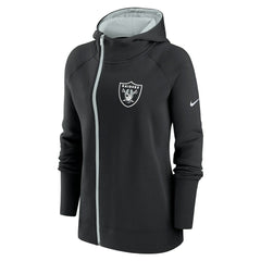 Las Vegas Raiders Women's Asymmetrical Raglan Full-Zip Hoodie Black