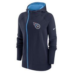 Tennessee Titans Women's Asymmetrical Raglan Full-Zip Hoodie Navy