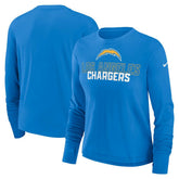 Los Angeles Chargers Women's Modest Crop Performance Long Sleeve T-Shirt Powder Blue