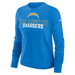Los Angeles Chargers Women's Modest Crop Performance Long Sleeve T-Shirt Powder Blue
