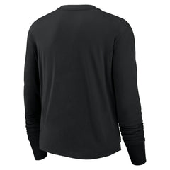 Las Vegas Raiders Women's Modest Crop Performance Long Sleeve T-Shirt Black