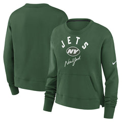 New York Jets Women's High Hip Fleece Pullover Sweatshirt Green