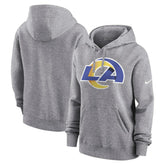 Los Angeles Rams Women's Team Logo Club Fleece Pullover Hoodie Heather Gray