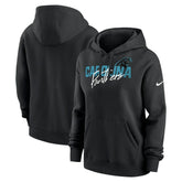 Carolina Panthers Women's Wordmark Club Fleece Pullover Hoodie Black