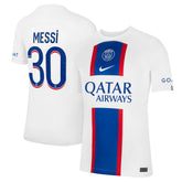 Lionel Messi Paris Saint-Germain 2022/23 Third Breathe Stadium Replica Player Jersey White