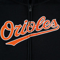 Baltimore Orioles Youth Wordmark Full-Zip Fleece Hoodie - Black Hoodies