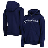 New York Yankees Youth Wordmark Full-Zip Fleece Hoodie - Navy Hoodies