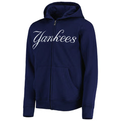 New York Yankees Youth Wordmark Full-Zip Fleece Hoodie - Navy Hoodies