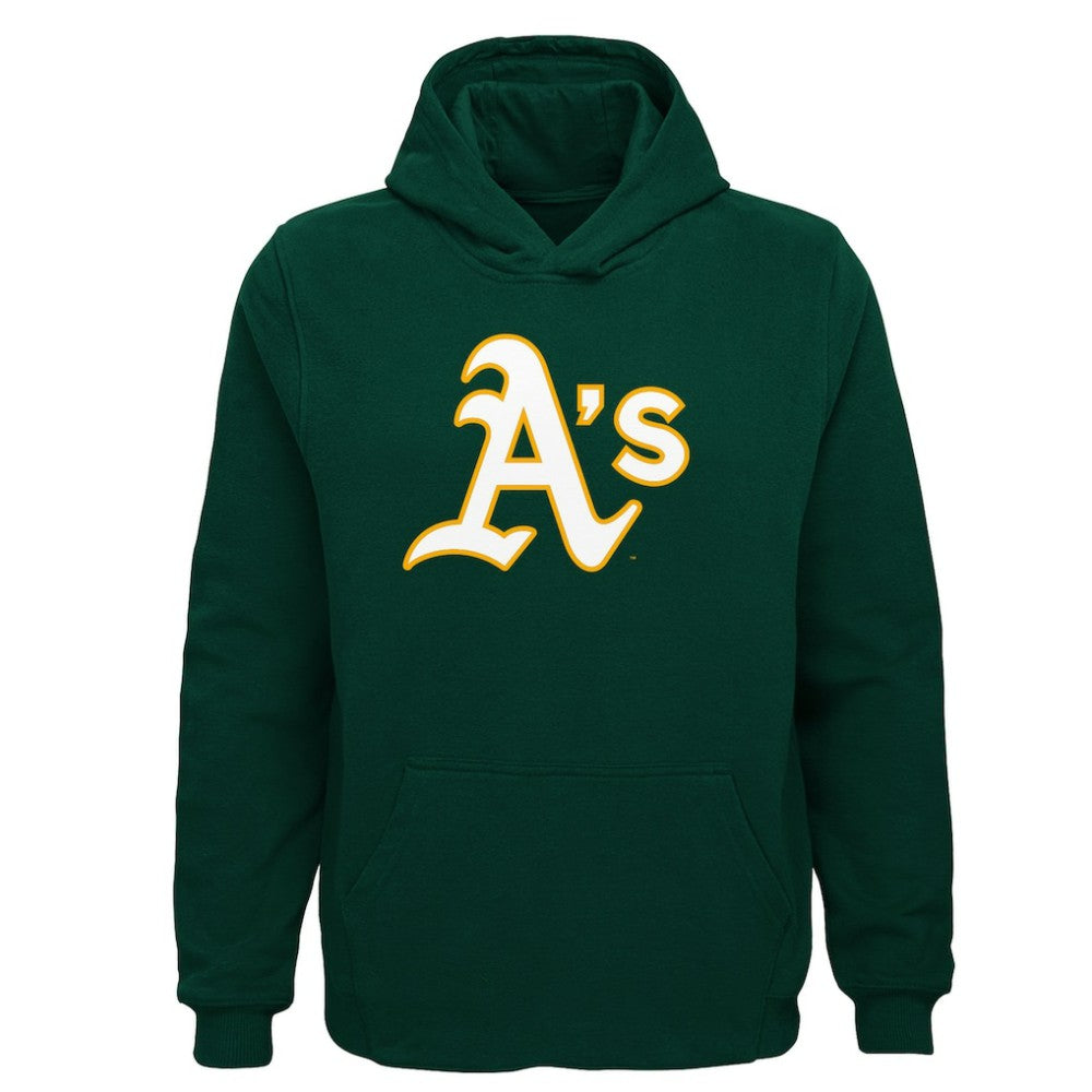 Athletics Youth Team Primary Logo Pullover Hoodie - Green Hoodies