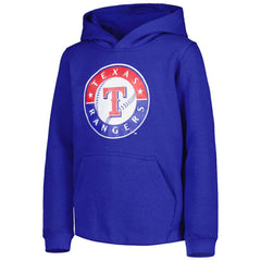 Texas Rangers Youth Team Primary Logo Pullover Hoodie - Royal Hoodies