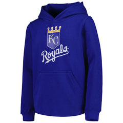 Kansas City Royals Youth Team Primary Logo Pullover Hoodie - Royal Hoodies