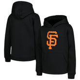San Francisco Giants Youth Team Primary Logo Pullover Hoodie - Black Hoodies